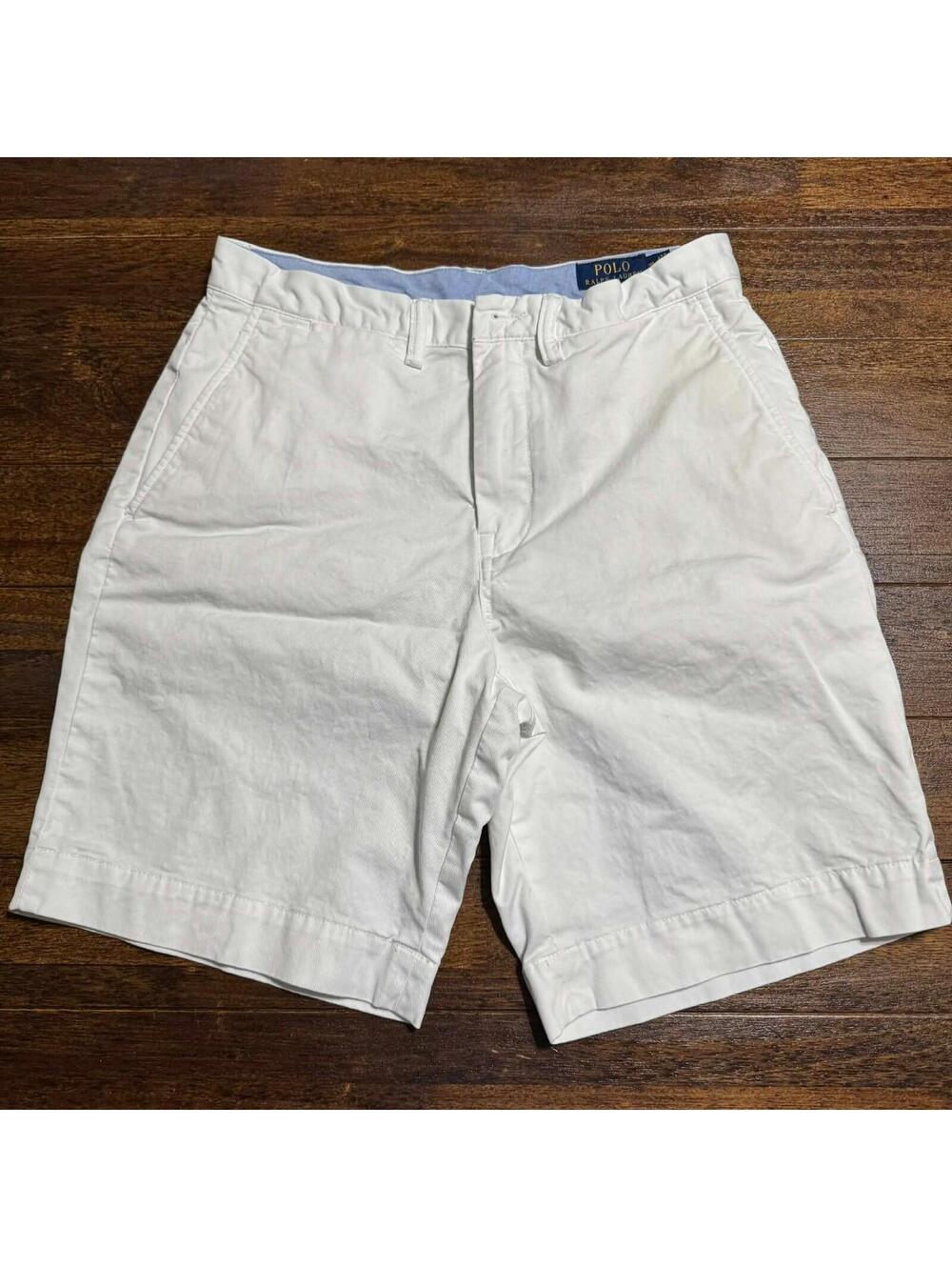 Polo Ralph Lauren Stretch Classic Fit Shorts White 9” Inseam Chino Men 30